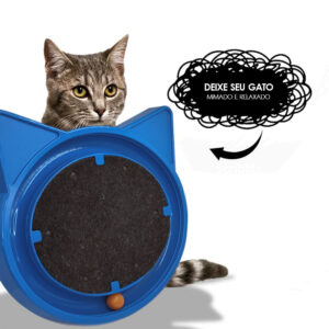 Arranhador para Gatos com Bolinha Antistress  - Azul