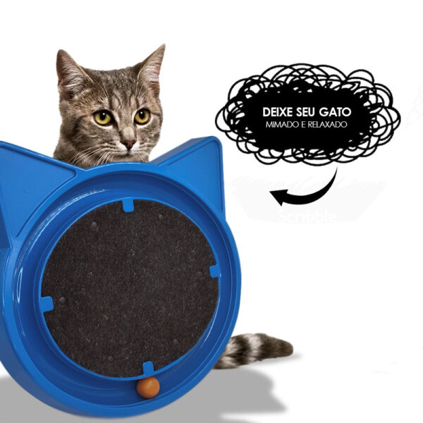 Arranhador para Gatos com Bolinha Antistress  - Azul