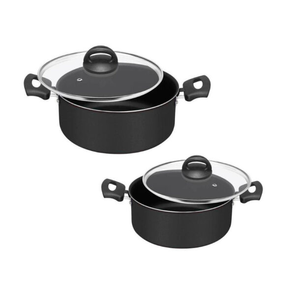 Conjunto Panelas Antiaderente com Tampa de Vidro 13 peças - Preto - Imagem 4