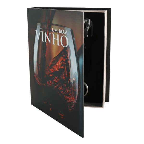 Kit Vinho Abridor Dosador Saca Rolhas Tampa Livro 05 Peças - Imagem 5