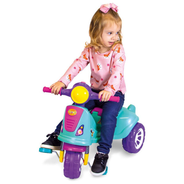Triciclo Infantil De Passeio E Pedal Andador Avespa Pink - Imagem 7