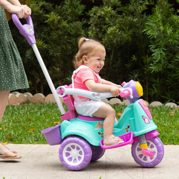 Triciclo Infantil De Passeio E Pedal Andador Avespa Pink - Imagem 5
